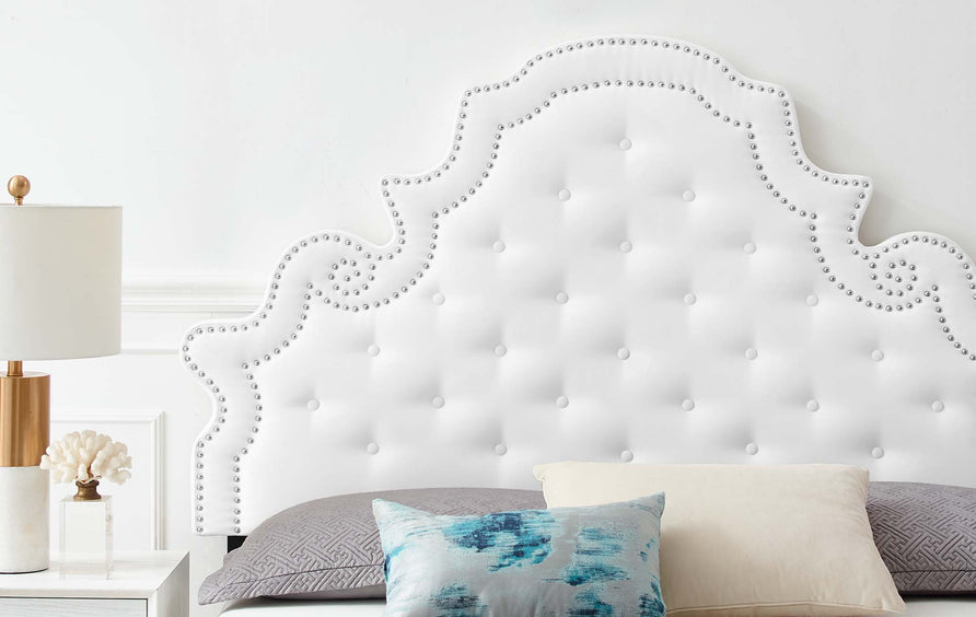Tatum Tufted Performance Velvet Queen Platform Bed in White