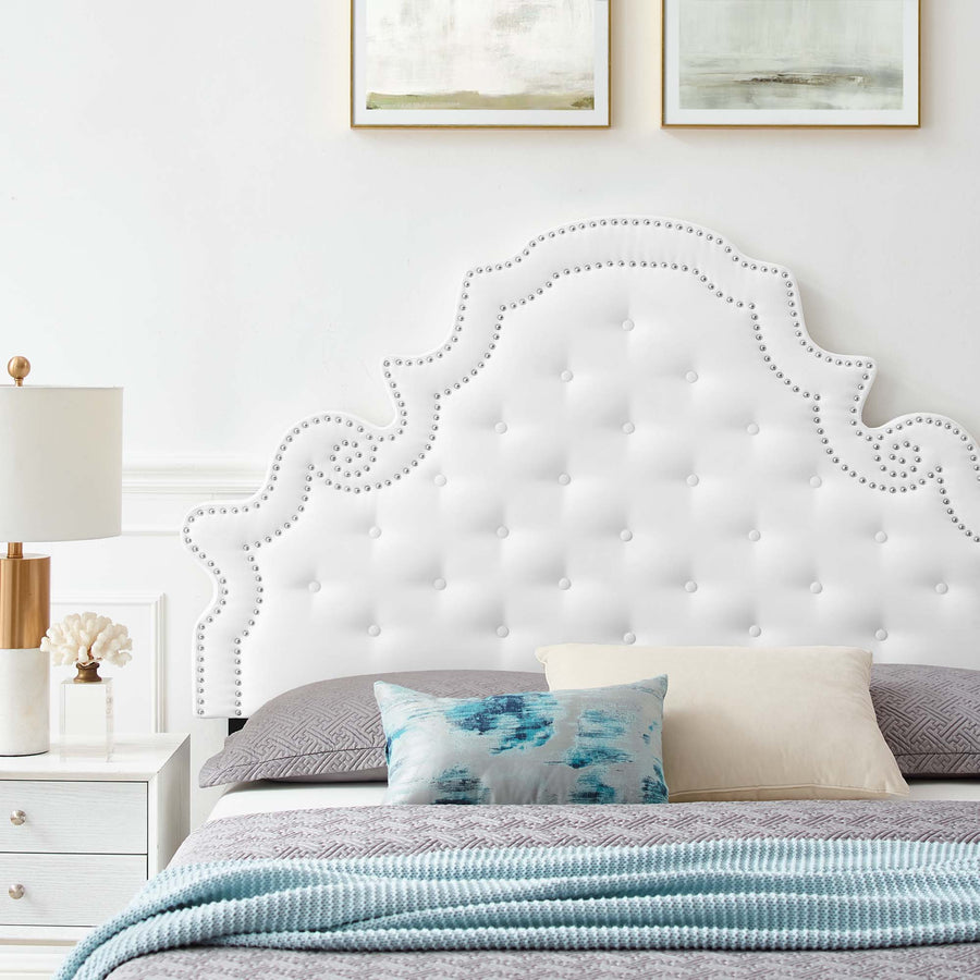 Tatum Tufted Performance Velvet Queen Platform Bed in White