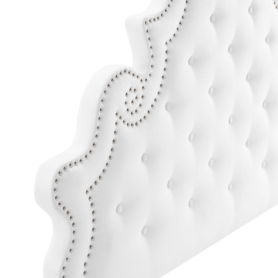 Tatum Tufted Performance Velvet Queen Platform Bed in White
