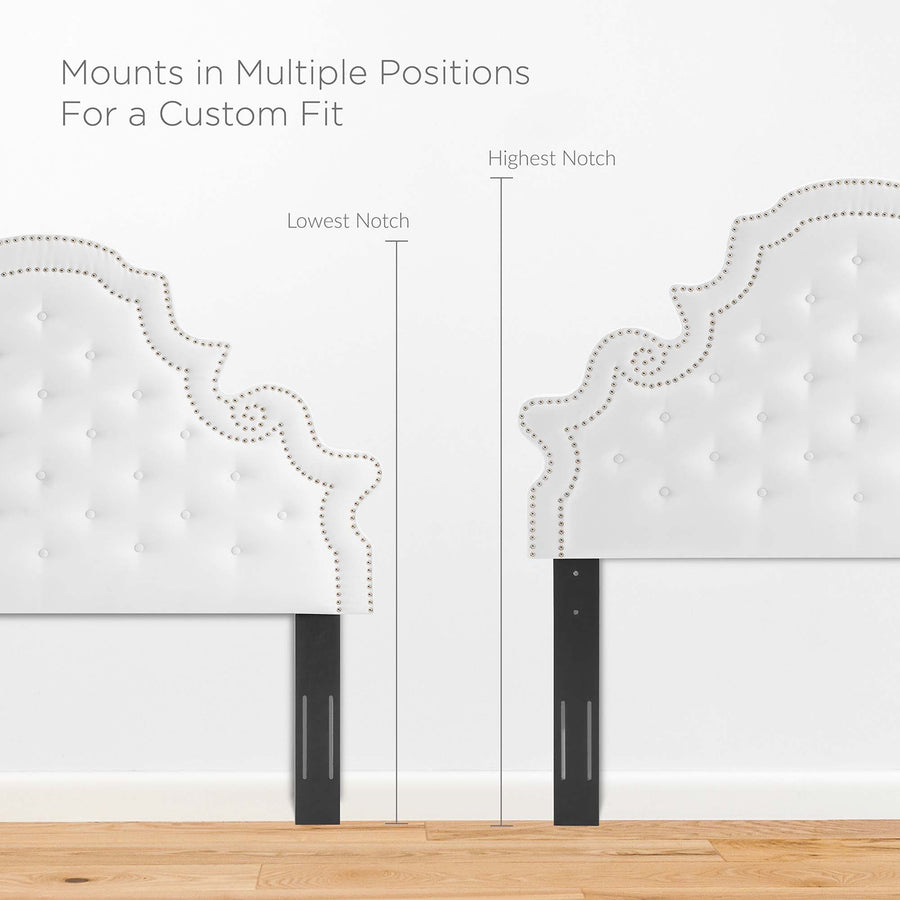 Tatum Tufted Performance Velvet Queen Platform Bed in White