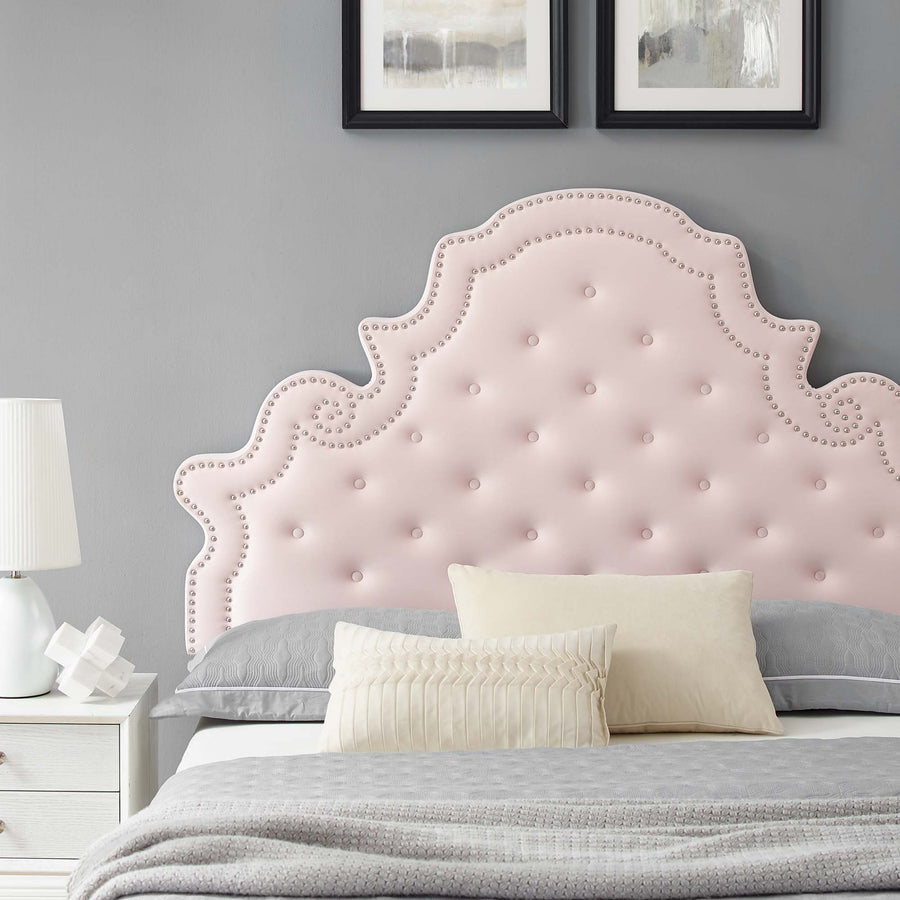 Tatum Tufted Performance Velvet Queen Platform Bed in Pink