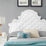 Tatum Tufted Performance Velvet Queen Platform Bed in White