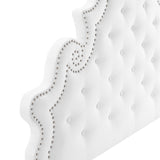 Tatum Tufted Performance Velvet Queen Platform Bed in White