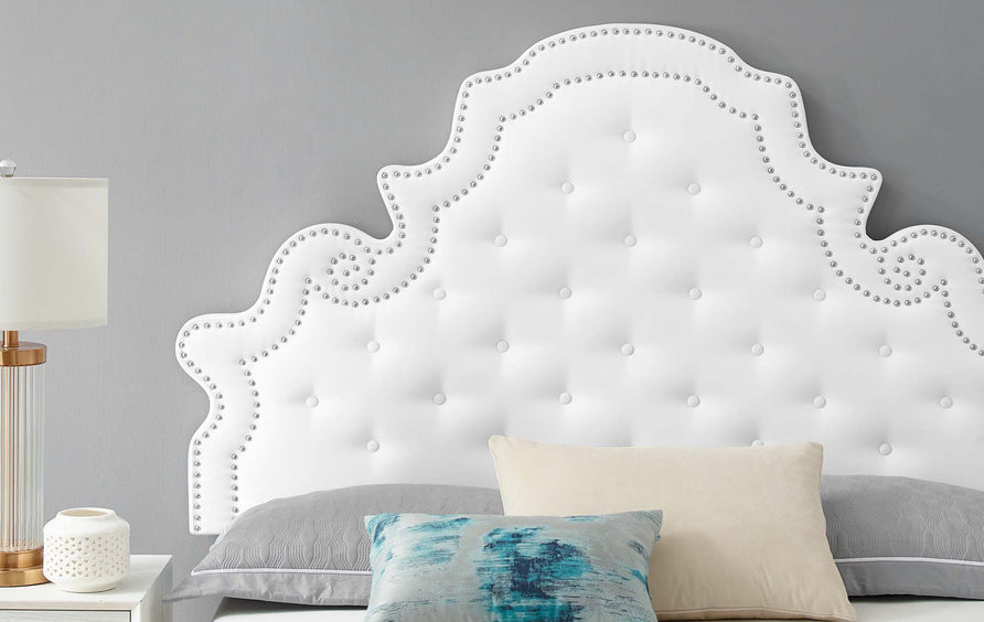 Tatum Tufted Performance Velvet Twin Platform Bed in White