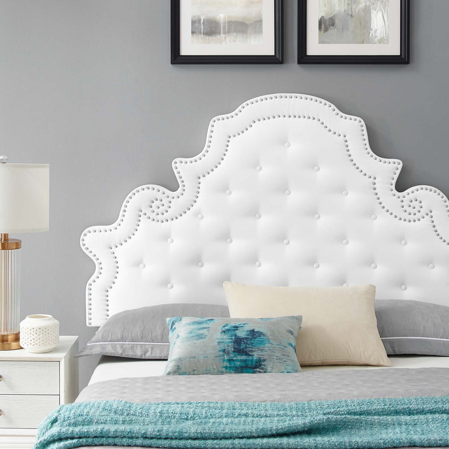 Tatum Tufted Performance Velvet Twin Platform Bed in White
