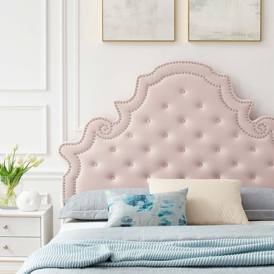 Tatum Tufted Performance Velvet Full Platform Bed in Pink