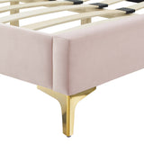 Tatum Tufted Performance Velvet Full Platform Bed in Pink