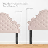 Tatum Tufted Performance Velvet Full Platform Bed in Pink