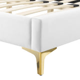 Tatum Tufted Performance Velvet Full Platform Bed in White