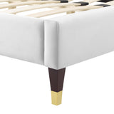Tatum Tufted Performance Velvet Full Platform Bed in White