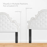 Tatum Tufted Performance Velvet Full Platform Bed in White