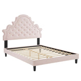 Tatum Tufted Performance Velvet Full Platform Bed in Pink