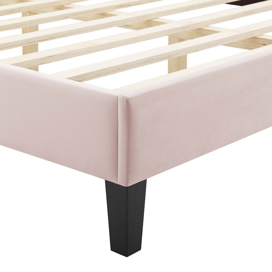 Tatum Tufted Performance Velvet Full Platform Bed in Pink