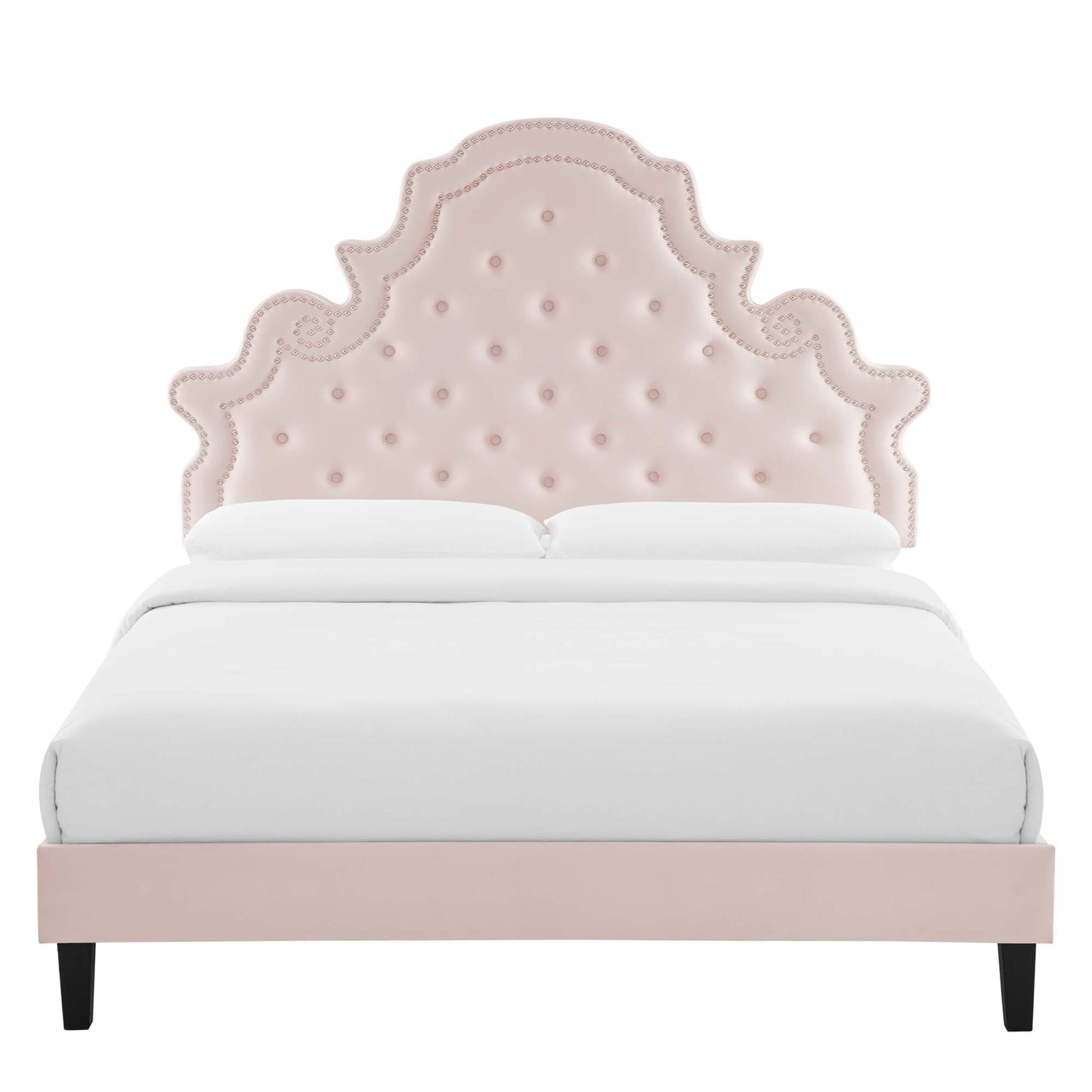 Gwyneth Tufted Performance Velvet Full Platform Bed by Furniture For America