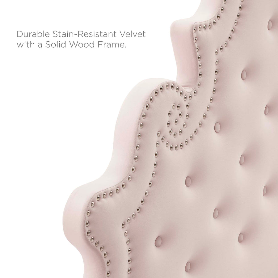 Tatum Tufted Performance Velvet Full Platform Bed in Pink