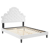 Tatum Tufted Performance Velvet Full Platform Bed in White