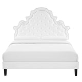 Tatum Tufted Performance Velvet Full Platform Bed in White