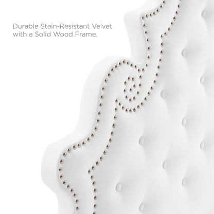 Gwyneth Tufted Performance Velvet Full Platform Bed by Furniture For America