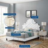 Tatum Tufted Performance Velvet Full Platform Bed in White