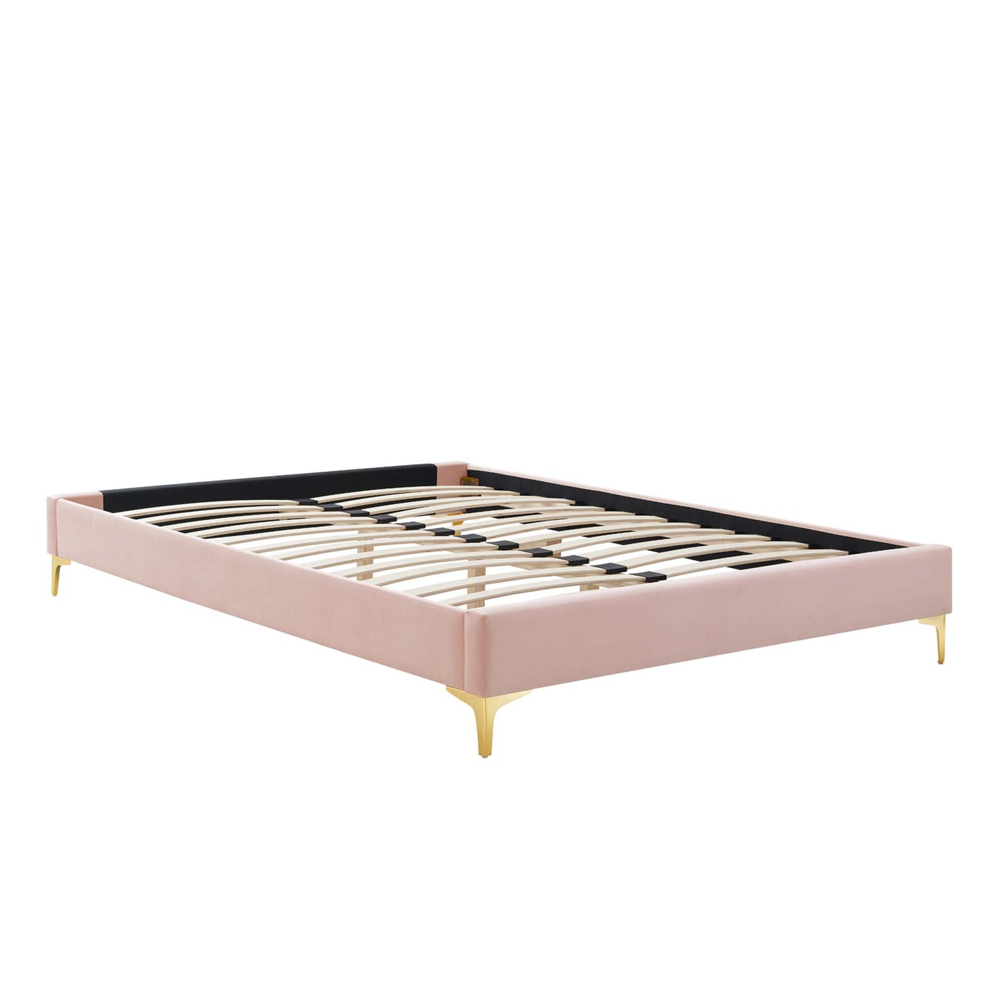 Amber Tufted Performance Velvet Twin Platform Bed by Furniture For America