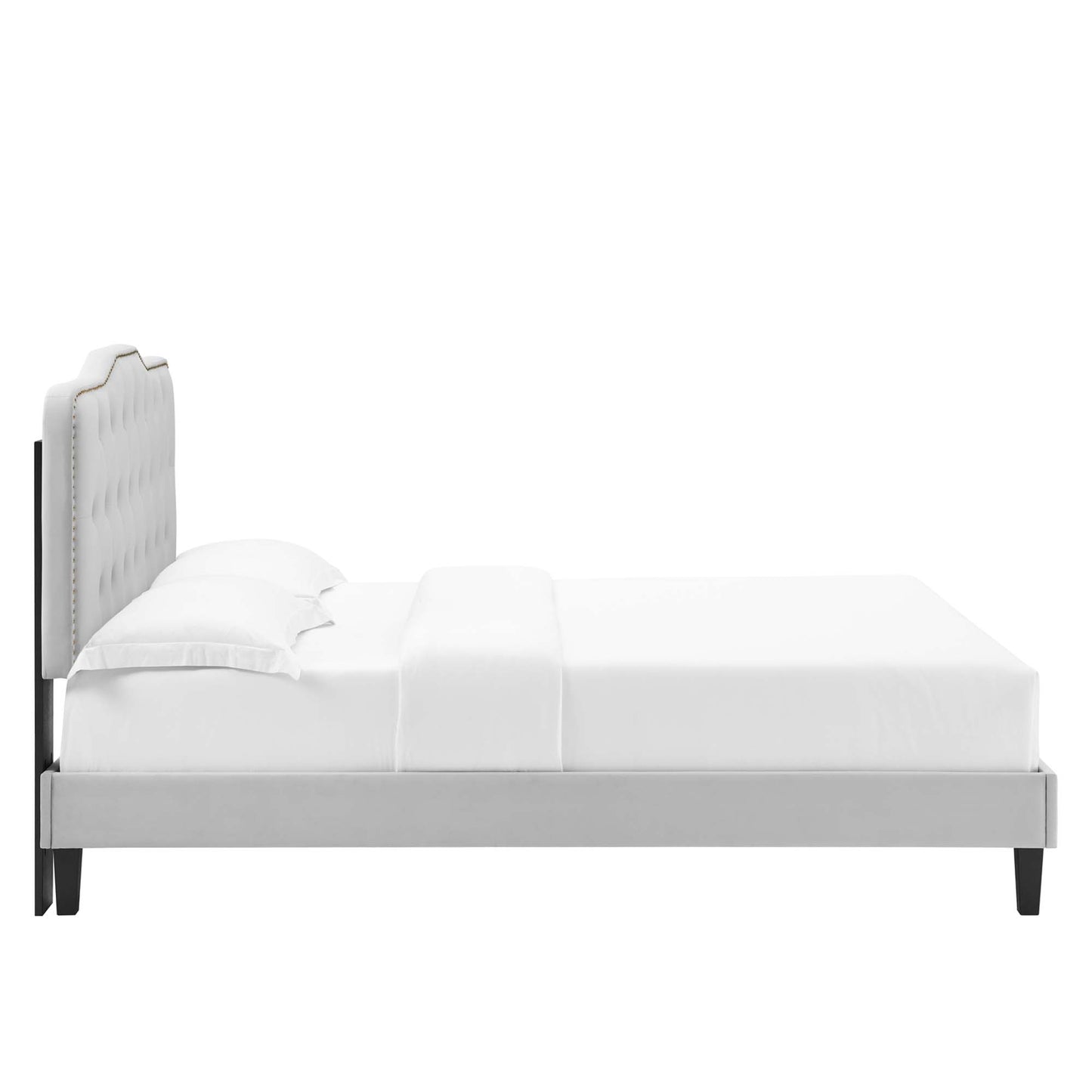 Amber Performance Velvet Twin Platform Bed by Furniture For America