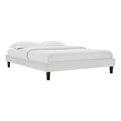 Amber Performance Velvet Twin Platform Bed by Furniture For America