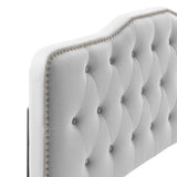 Reese Performance Velvet Twin Platform Bed in Light Gray