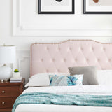 Reese Performance Velvet Twin Platform Bed in Pink