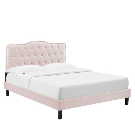 Amber Full Platform Bed in Pink