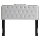Reese Tufted Performance Velvet King Platform Bed in Light Gray