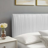 Glen Performance Velvet Full Platform Bed in White