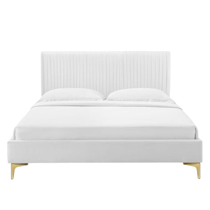 Peyton Performance Velvet Full Platform Bed by Furniture For America