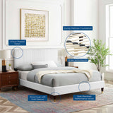 Glen Performance Velvet Full Platform Bed in White