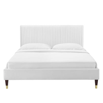 Peyton Performance Velvet Full Platform Bed by Furniture For America