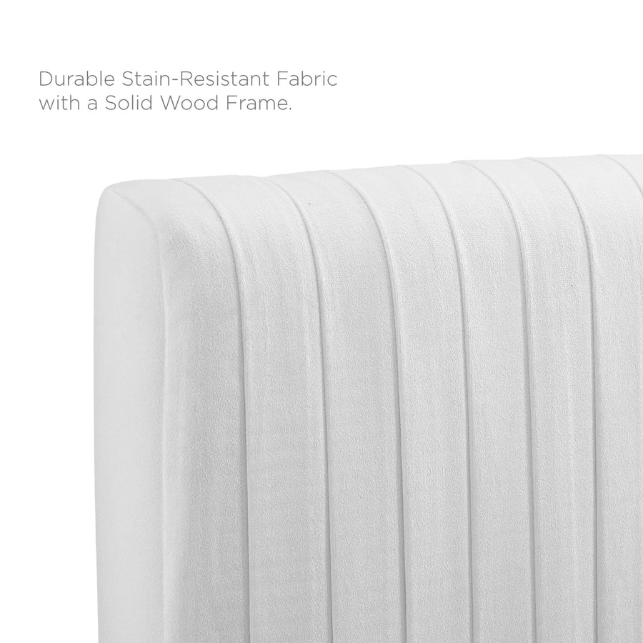 Glen Performance Velvet Full Platform Bed in White