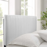 Glen Performance Velvet Full Platform Bed in White