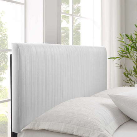 Peyton Performance Velvet Full Platform Bed in White