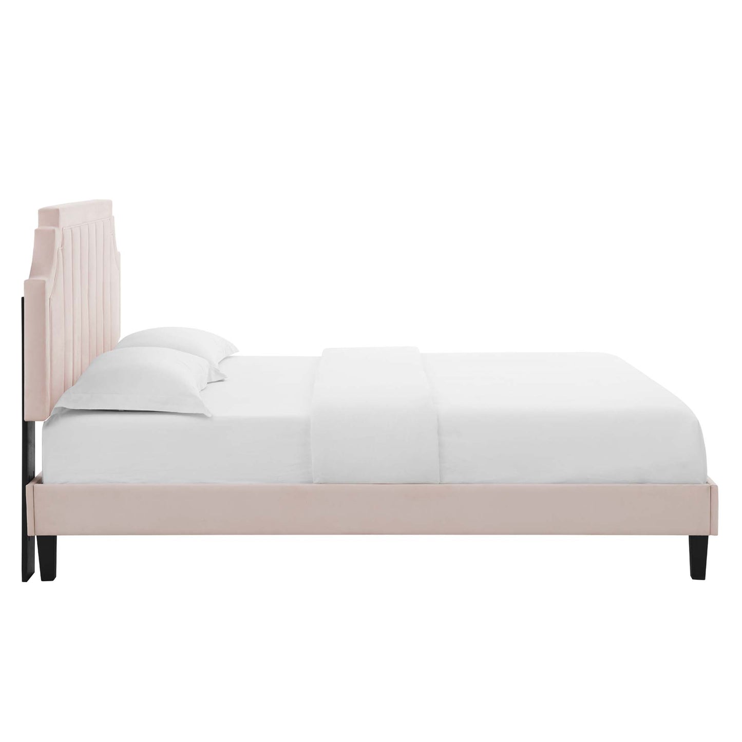 Cypress Performance Velvet Twin Platform Bed in Pink