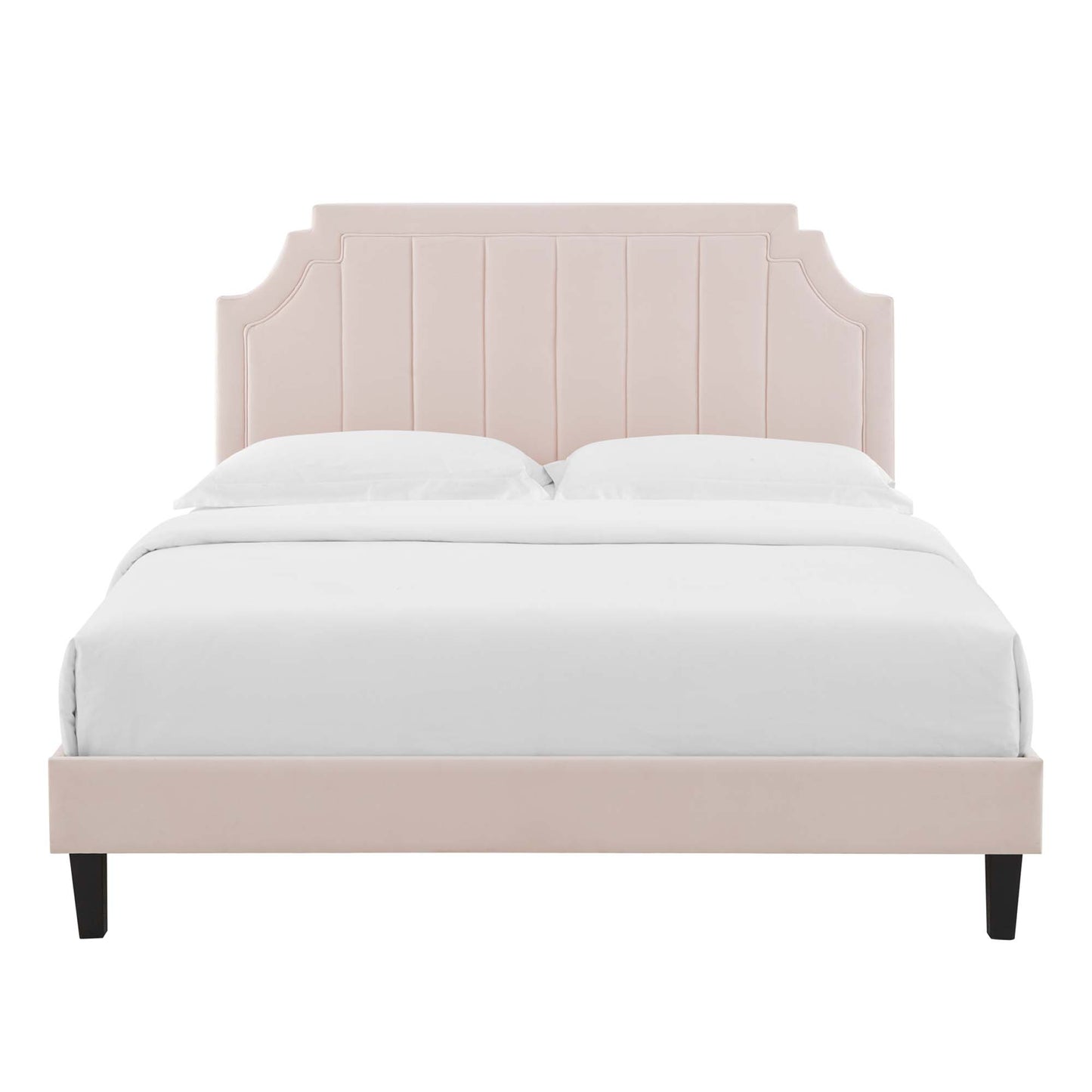 Cypress Performance Velvet Twin Platform Bed in Pink