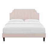 Cypress Performance Velvet Twin Platform Bed in Pink