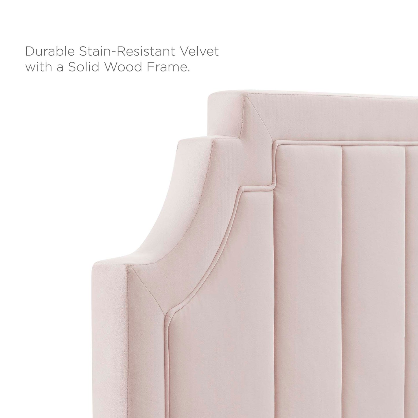 Cypress Performance Velvet Full Platform Bed in Pink