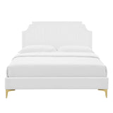 Cypress Performance Velvet Full Platform Bed in White