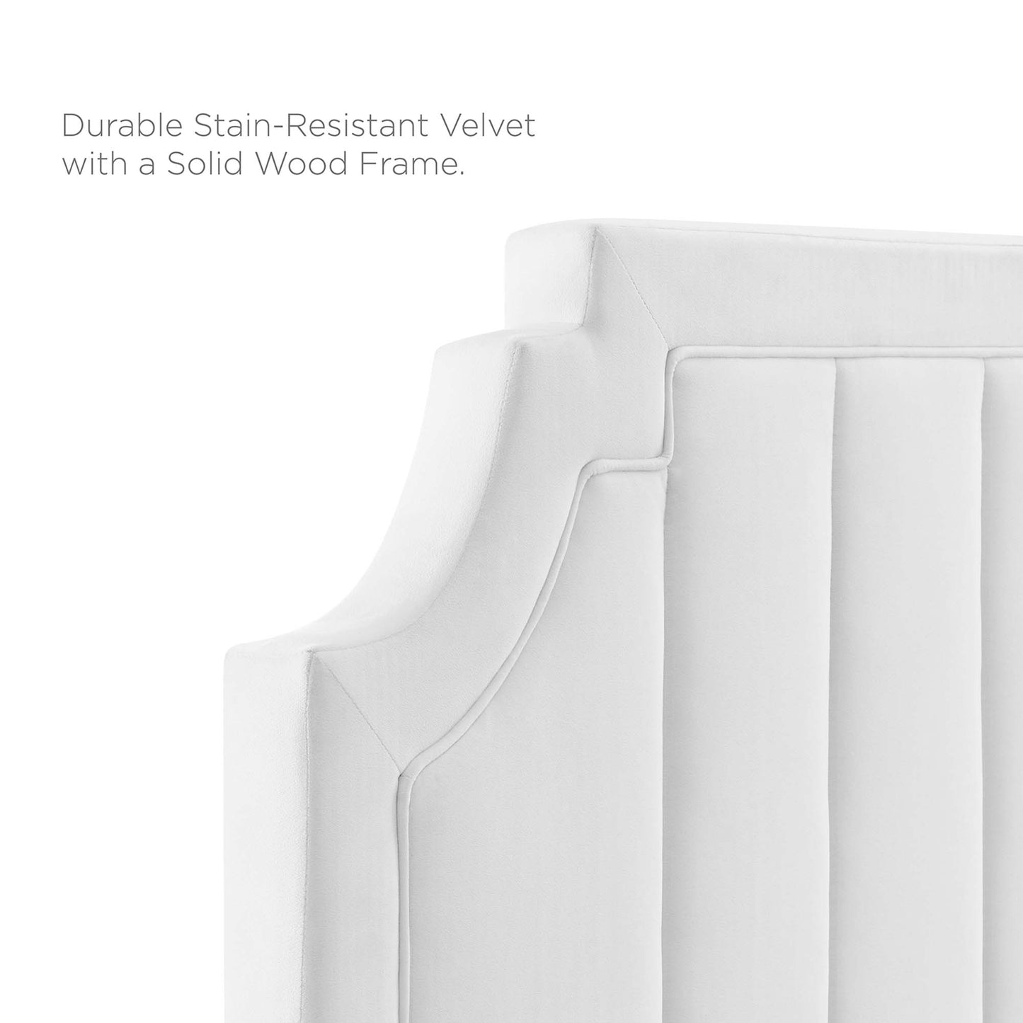 Cypress Performance Velvet Full Platform Bed in White
