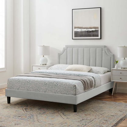 Sienna Performance Velvet Full Platform Bed by Furniture For America