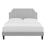 Cypress Performance Velvet Full Platform Bed in Light Gray