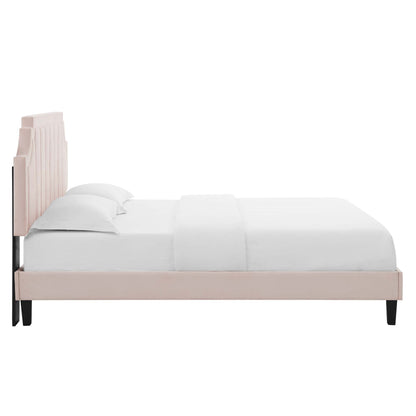 Sienna Performance Velvet Full Platform Bed by Furniture For America