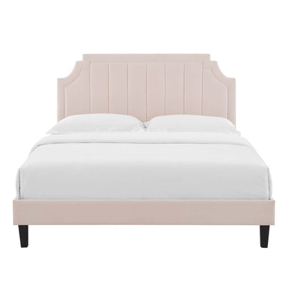 Sienna Performance Velvet Full Platform Bed by Furniture For America