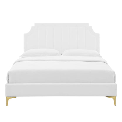 Sienna Performance Velvet King Platform Bed by Furniture For America