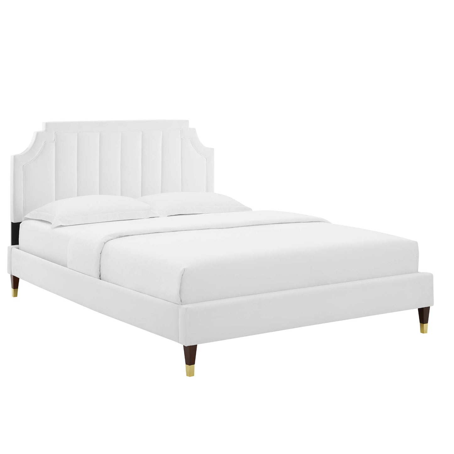 Sienna Performance Velvet King Platform Bed by Furniture For America