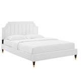Cypress Performance Velvet King Platform Bed in White